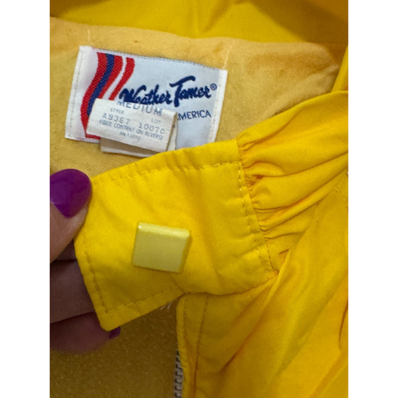 Vintage Weather Tamer Yellow Windbreaker Jacket 80's - Women's Size M - Picture 3 of 10